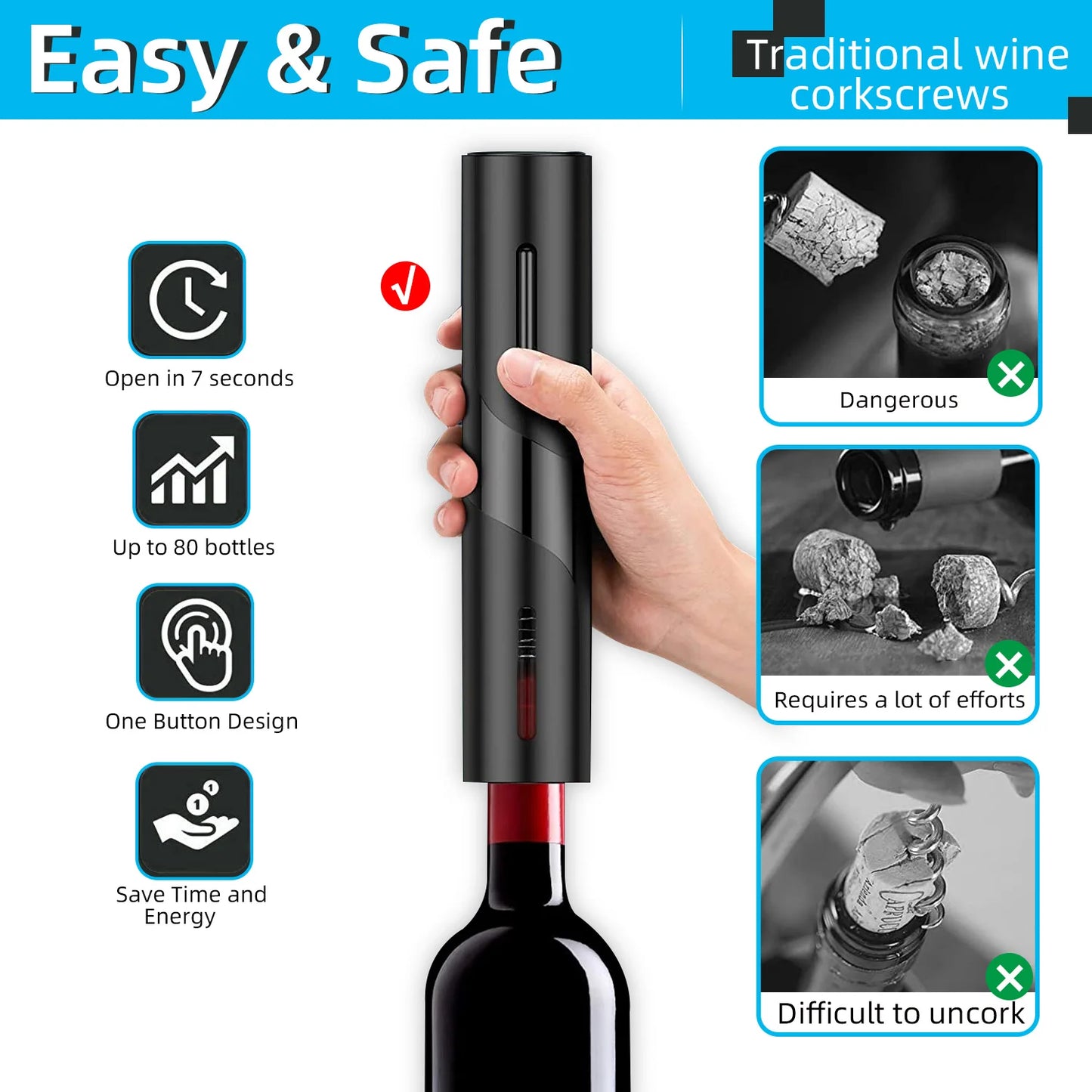 CorkPop & Pour: The Cordless Electric Wine Opener for Effortless Celebrations