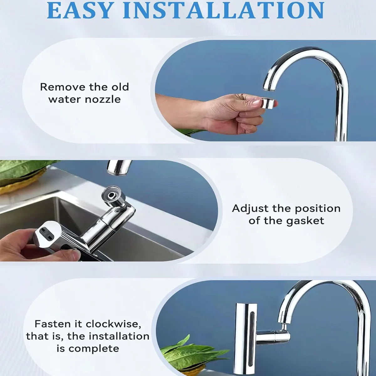 AquaTwist 4-in-1: The Splash-Free Faucet Extender with Waterfall Mode