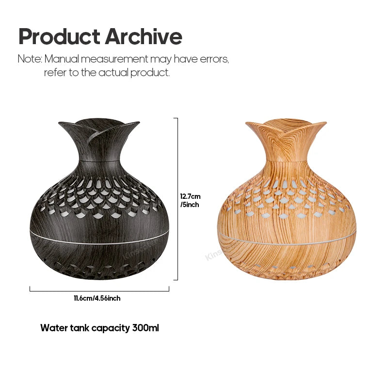 TranquilWoods : Le diffuseur portable en bois avec lumières d'ambiance changeantes de couleur