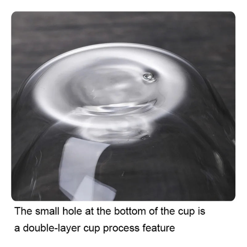 AirEmbrace: tazas de vidrio de doble pared hechas a mano para bebidas frías y calientes