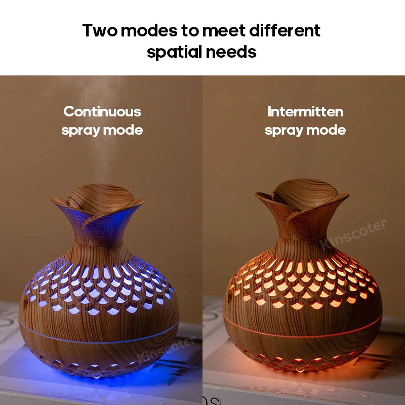 TranquilWoods : Le diffuseur portable en bois avec lumières d'ambiance changeantes de couleur