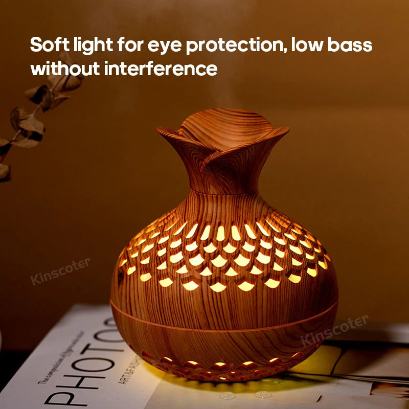 TranquilWoods : Le diffuseur portable en bois avec lumières d'ambiance changeantes de couleur