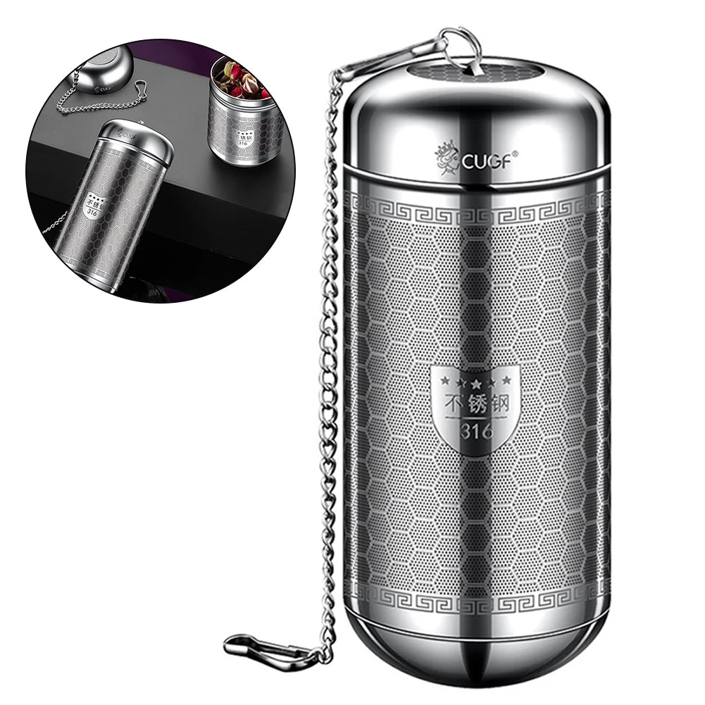 Brew & Bloom: Elegant Stainless Steel Tea Infuser with Drip Tray