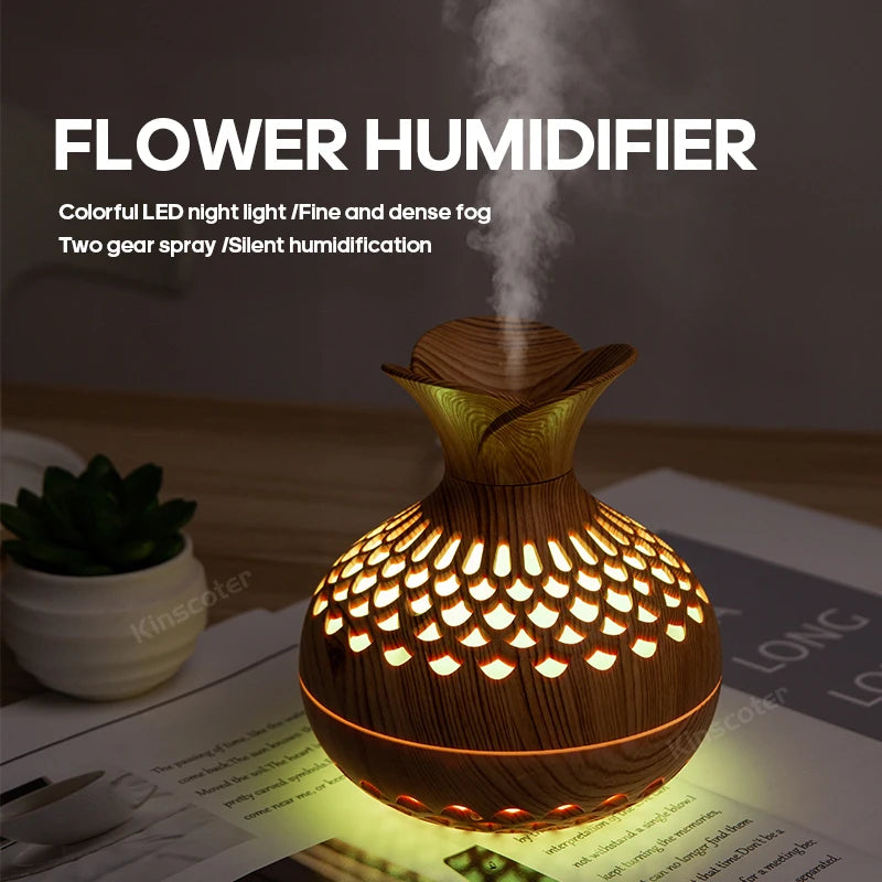 TranquilWoods : Le diffuseur portable en bois avec lumières d'ambiance changeantes de couleur 