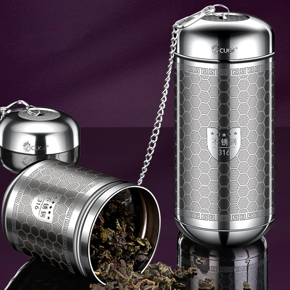 Brew & Bloom: Elegant Stainless Steel Tea Infuser with Drip Tray